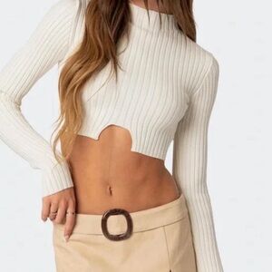 Edikted cream ribbed sweater